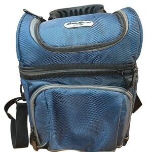 EDDIE BAUER Insulated Multi Compartment Zip Lunch Tote Bag 12x6x9 Vintage